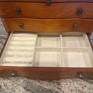 Elegant Wooden Jewelry Organizer with Cream Interior
